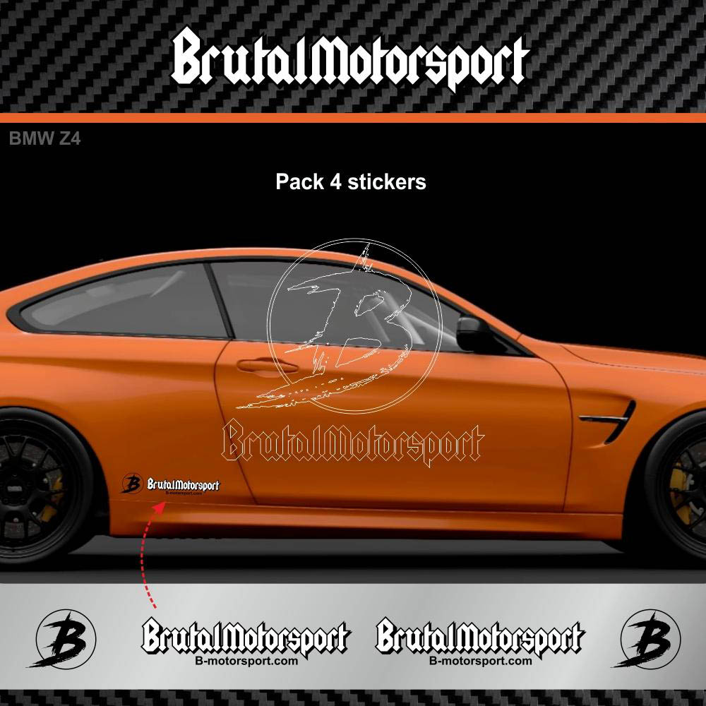 BRUTALMOTORSPORT 4 Aufkleber BMW zweifarbig BMW